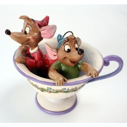 Jim Shore Disney Traditions - Jaq And Gus In Teacup For Two Figurine