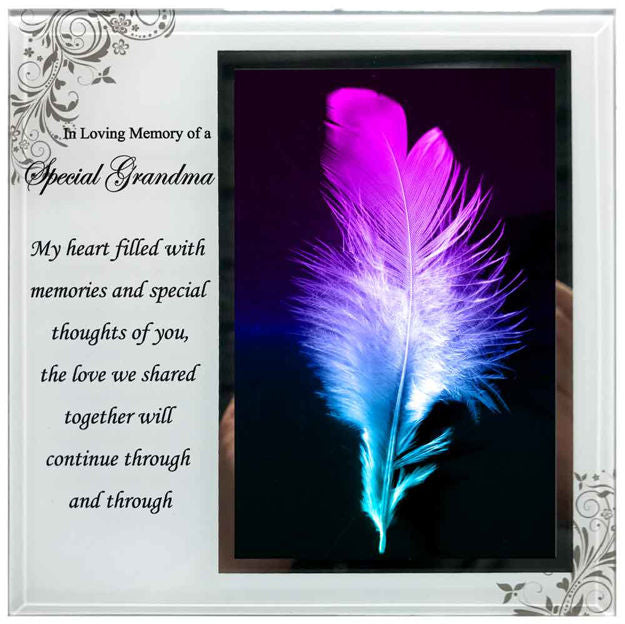 SPECIAL GRANDMA REMEMBERANCE PLAQUE (FEATHER)