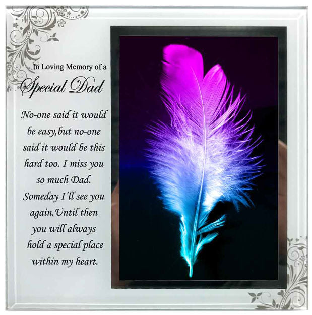 SPECIAL DAD REMEMBERANCE PLAQUE (FEATHER)
