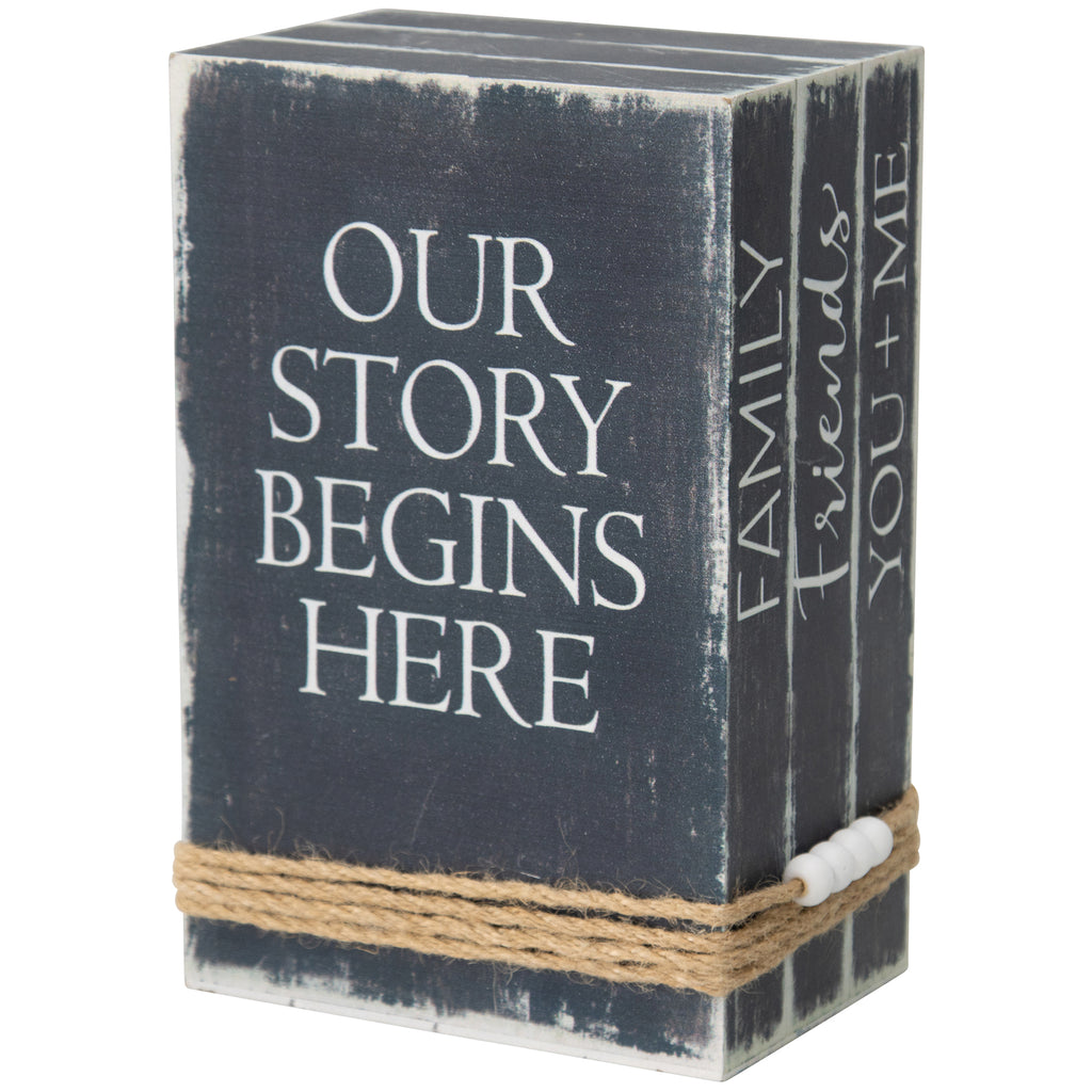 DECORATIVE VINTAGE ‘OUR STORY’ BOOKS W/BEADED TASSEL