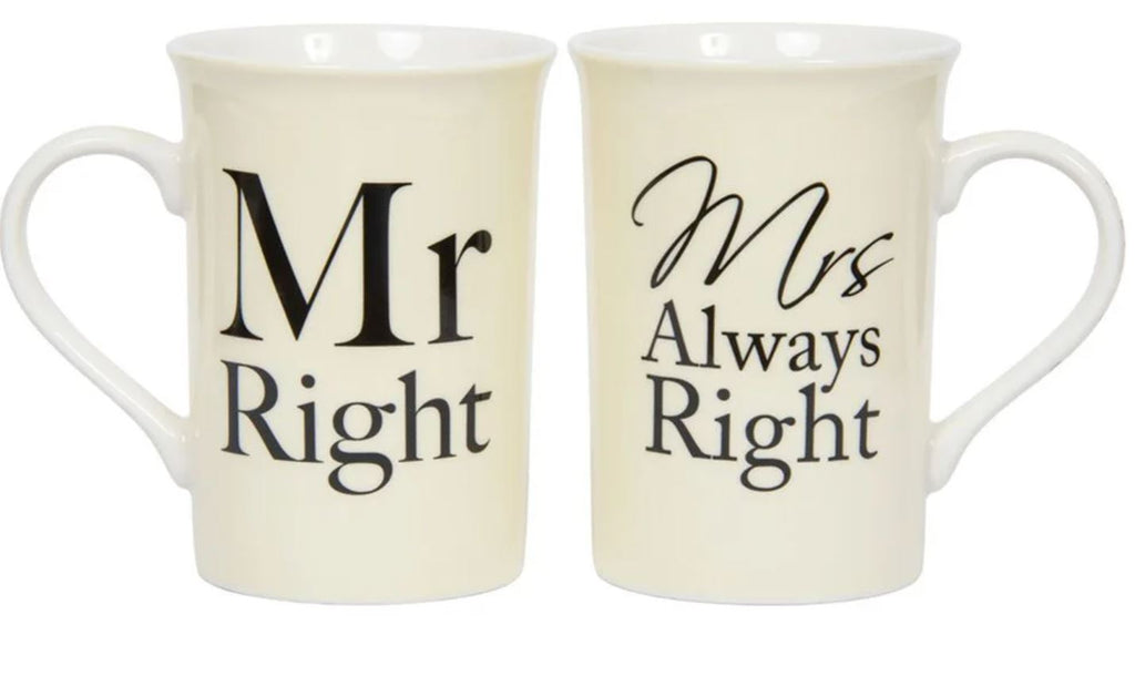 Mr & Mrs Right Mug Set 2
