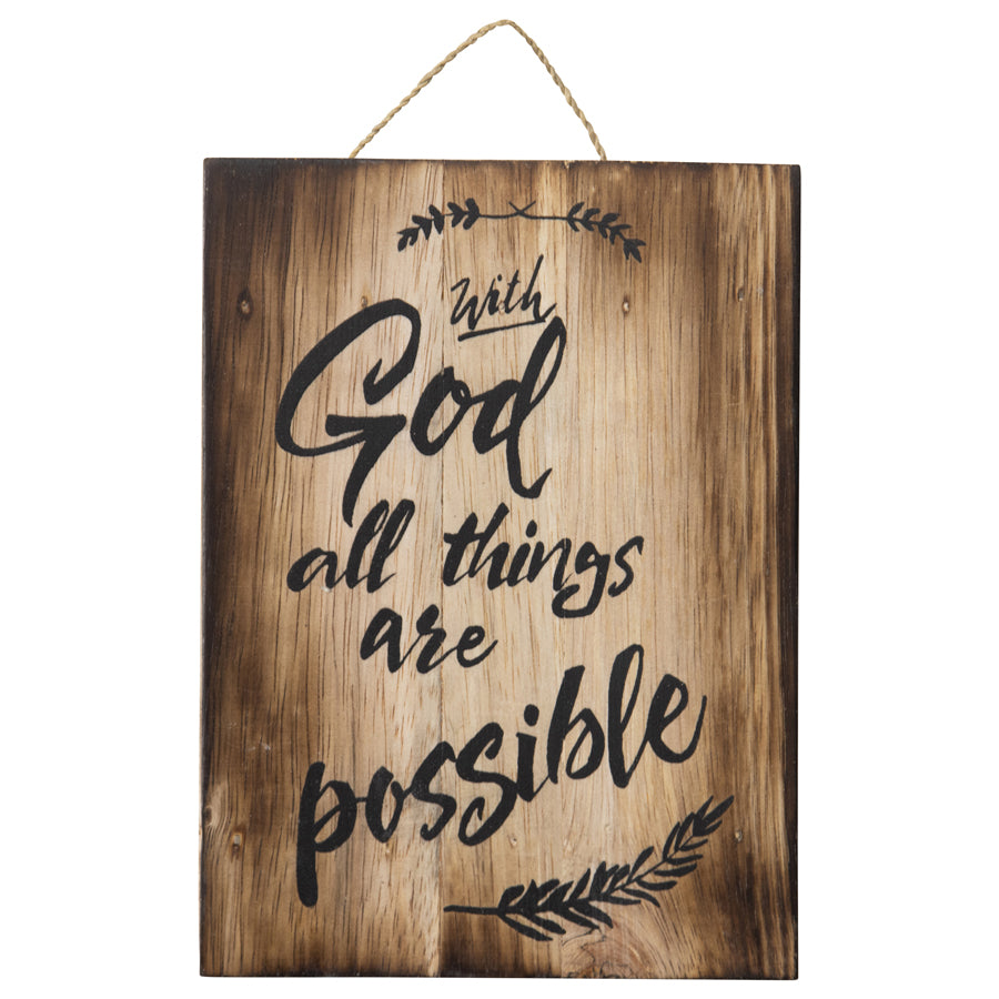 HANDCRAFTED ‘ALL THINGS POSSIBLE’ WALL ART