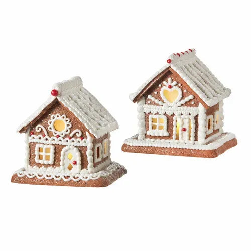 5.25" White Icing Lighted Gingerbread House