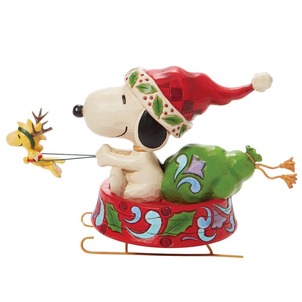 Peanuts by Jim Shore - 14cm/5.5" Santa Snoopy in Dog Bowl Sled