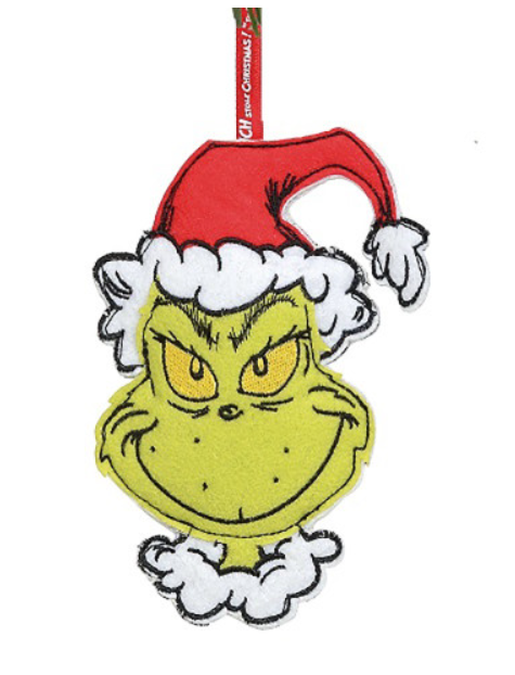 (Pre Order) Dr. Seuss Grinch Felt Hanging Ornament - 19.5cm