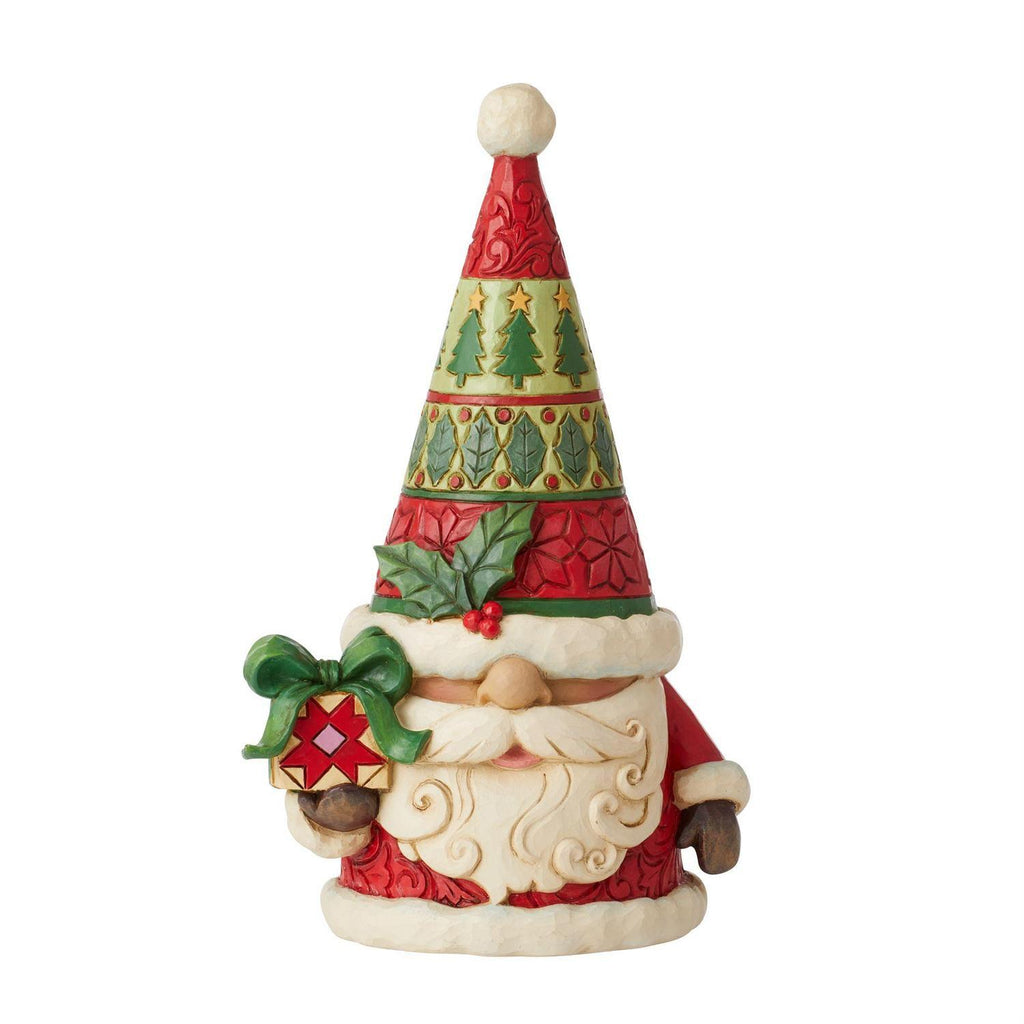 (Pre Order) Heartwood Creek - 18cm/7.1" Santa Gnome Holding Gifts Christmas Gnomes, Just BeClause