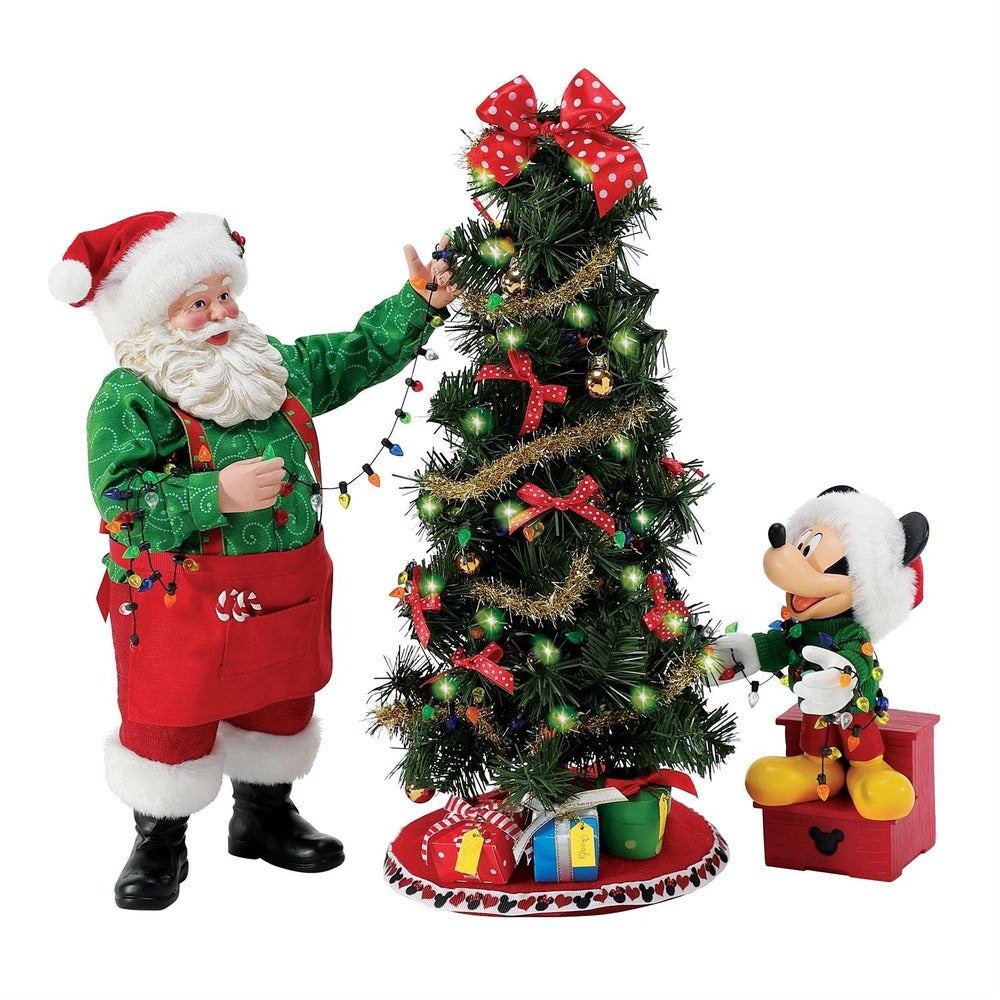 Possible Dreams Disney By Dept 56- Mickey & Santa Teamwork