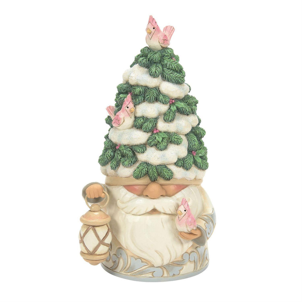 (Pre Order) Heartwood Creek - 17cm/6.7" Woodland Gnome With Evergreen Tree Hat White Woodland, Fir-ever Festive