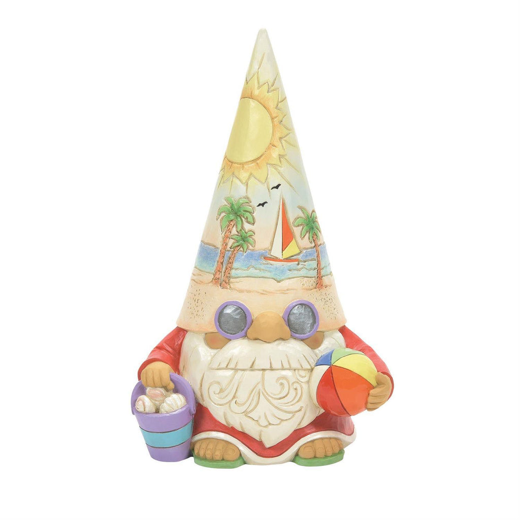 (Pre Order) Heartwood Creek - 18cm/7" Gnome With Beach Scene Coastal Christmas, Time for a shell-ebration!
