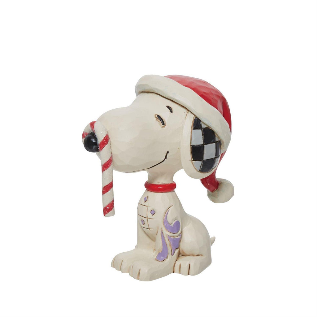 Peanuts By Jim Shore - 7cm/2.75" Mini Snoopy with Candy Cane