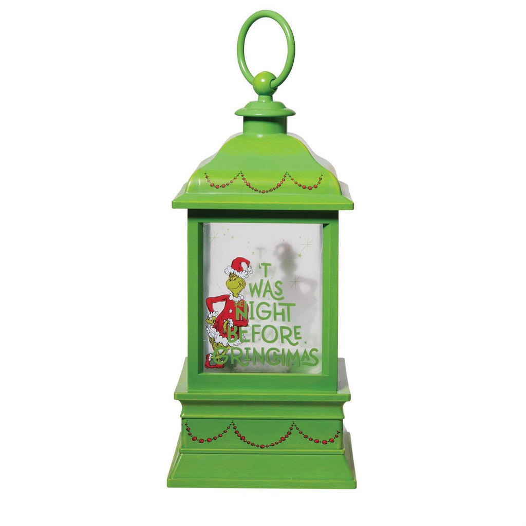 D56 Grinch - 23cm/9" Lit Holiday Glitter Water Lantern