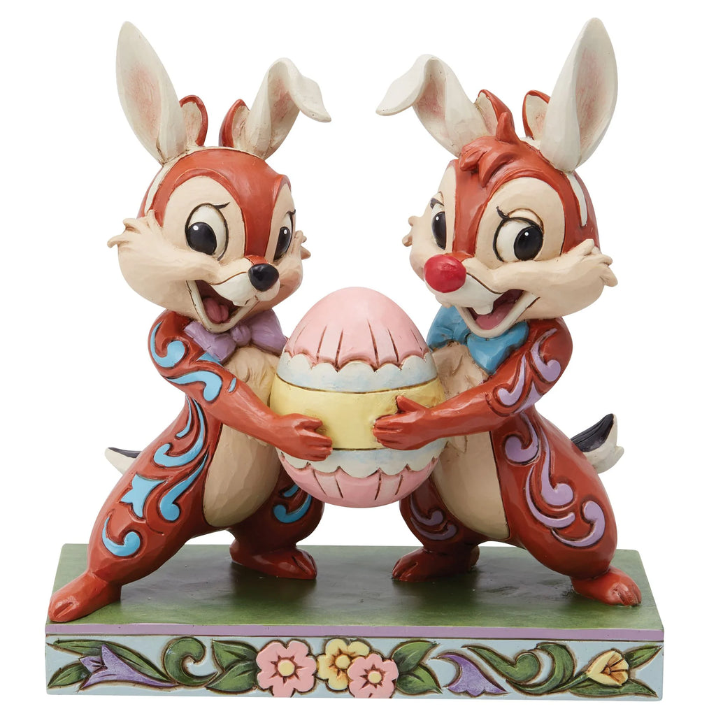 Jim Shore Disney Traditions: Chip 'N Dale Holding Easter Egg Figurine