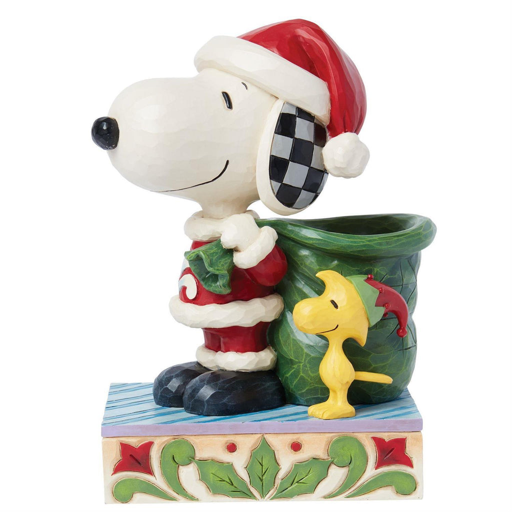(Pre Order) Peanuts by Jim Shore - 21.6cm/8.5" Santa Snoopy & Woodstock as Elf