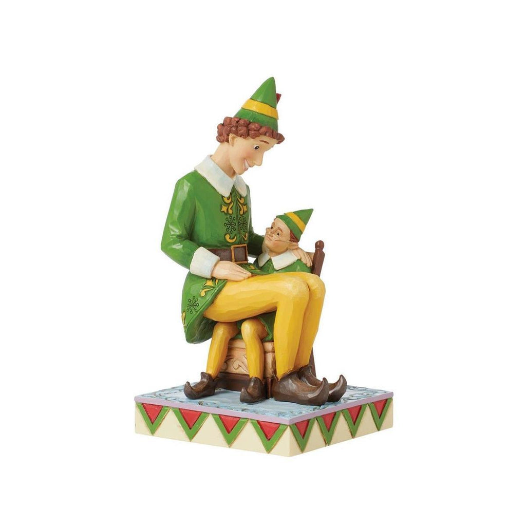 (Pre Order) Elf by Jim Shore - 16.5cm/6.5" Buddy Elf Sitting on Papa Elf