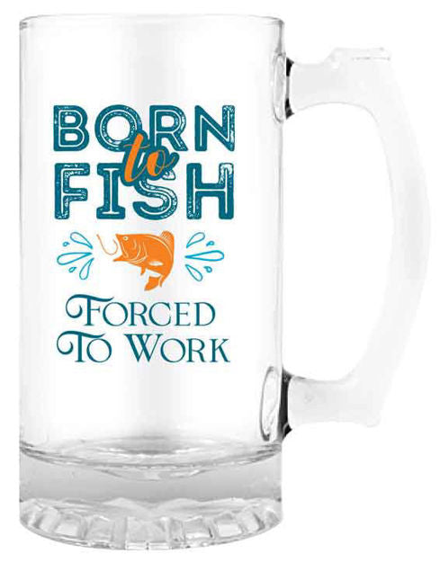 BORN TO FISH - BEER STEIN