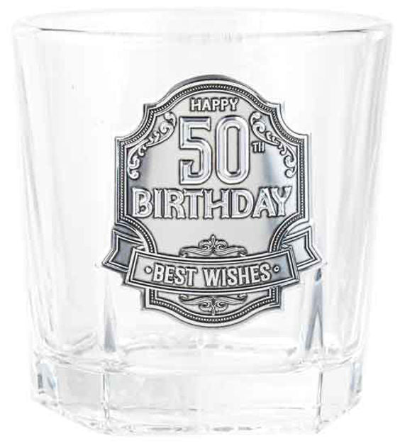 50 BADGE WHISKY GLASS