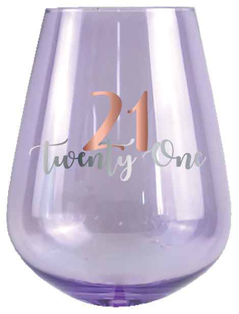 21ST STEMLESS GLASS ROSE GOLD DECAL