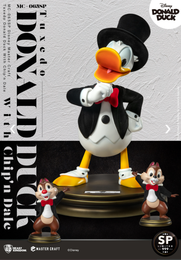 (Pre Order) Beast Kingdom Master Craft Tuxedo Donald Duck with Chip'n Dale