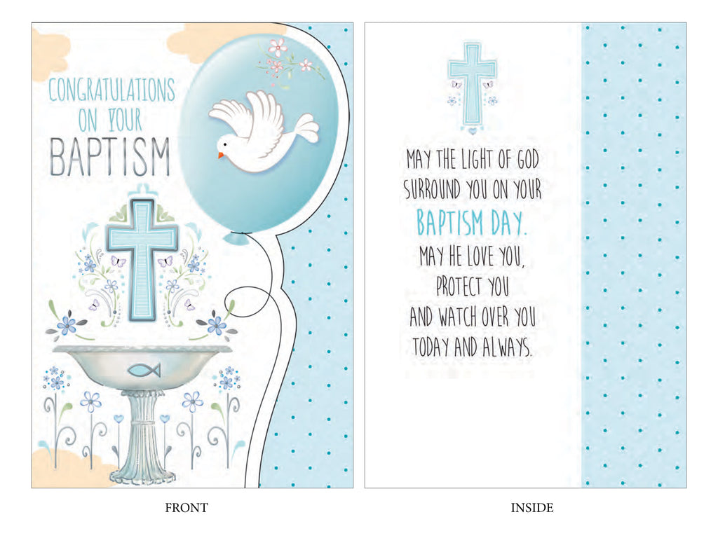 BAPTISM CARD CONGRATULATION - BLUE