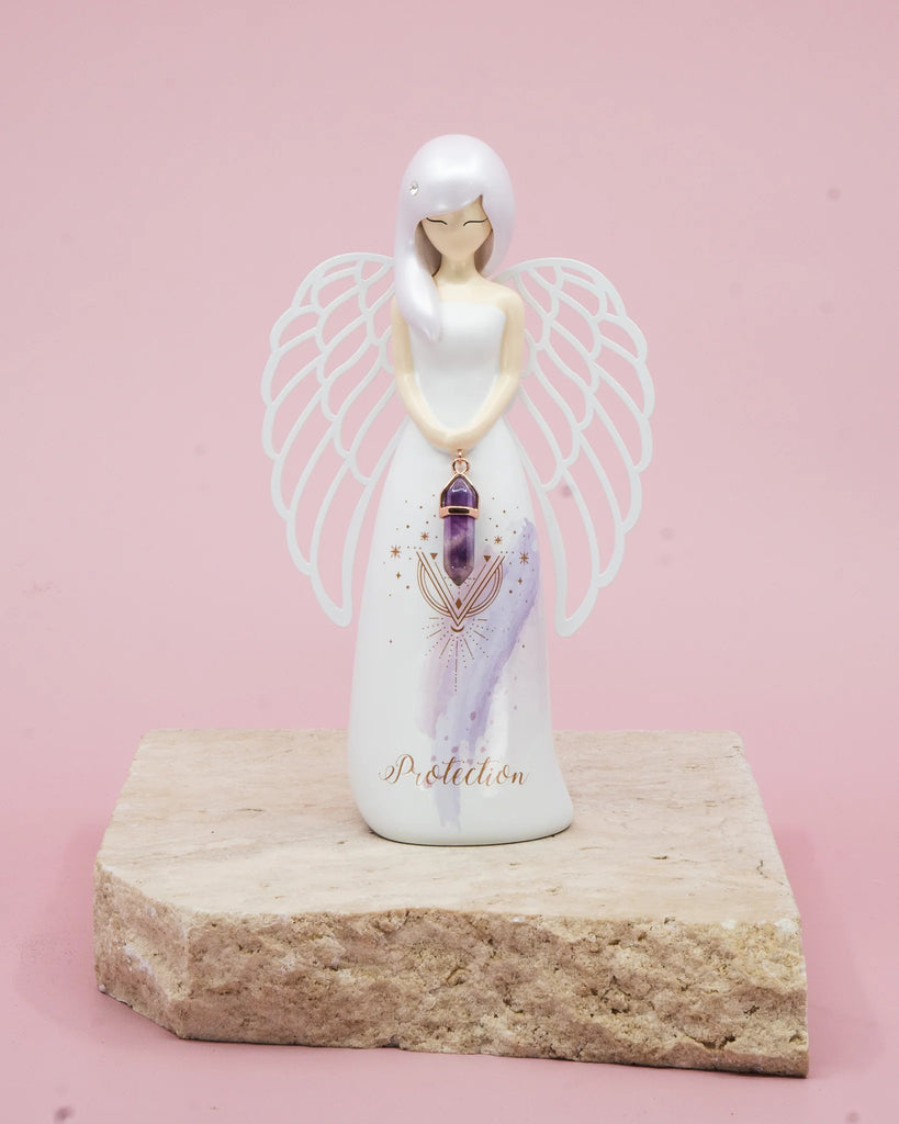 'Protection' Amethyst Crystal  Angel Figurine