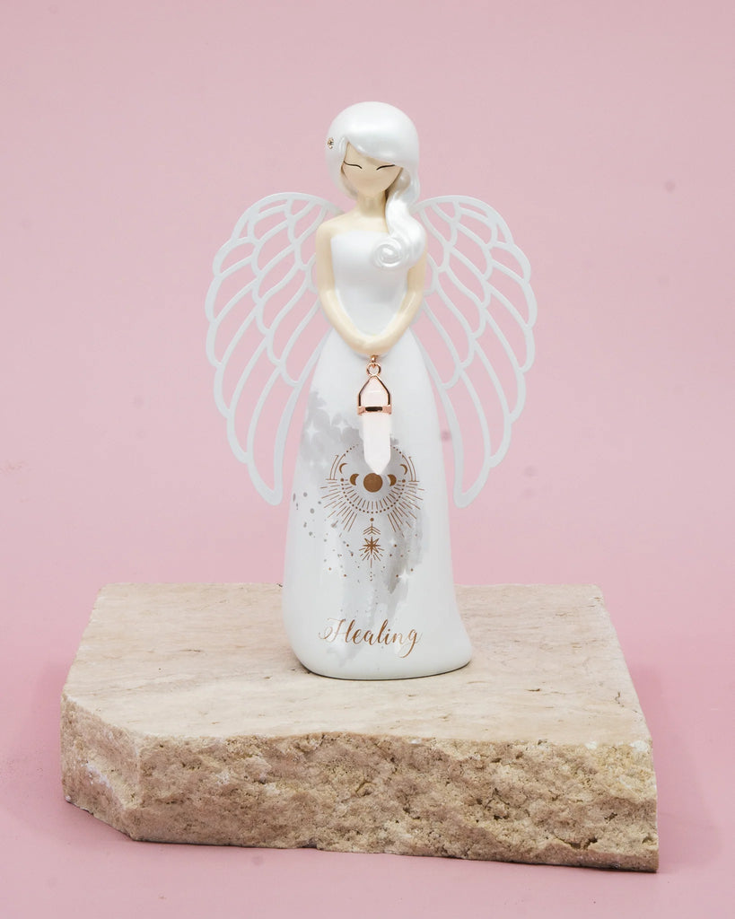 'Healing' Clear Quartz Crystal Angel Figurine