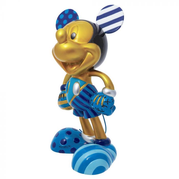 DISNEY BY BRITTO-NUMBERED LIMITED EDITION METALLIC GOLD & BLUE MICKEY MOUSE