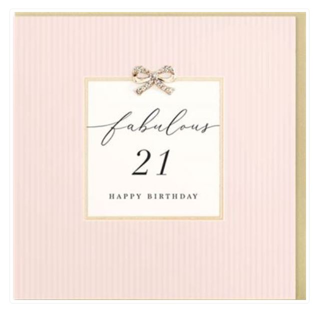Fabulous 21 Happy Birthday Greeting Card