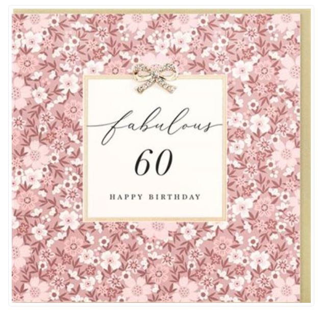 Fabulous 60 Happy Birthday Greeting Card