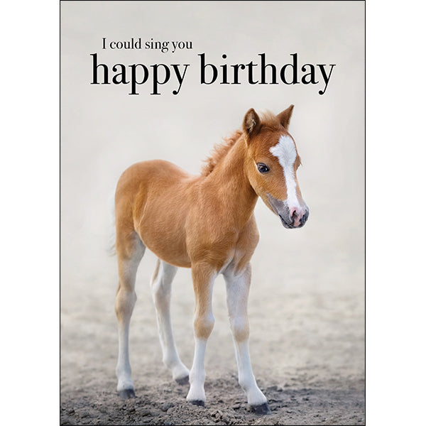 Horse Animal Birthday Card - I could sing you Happy Birthday