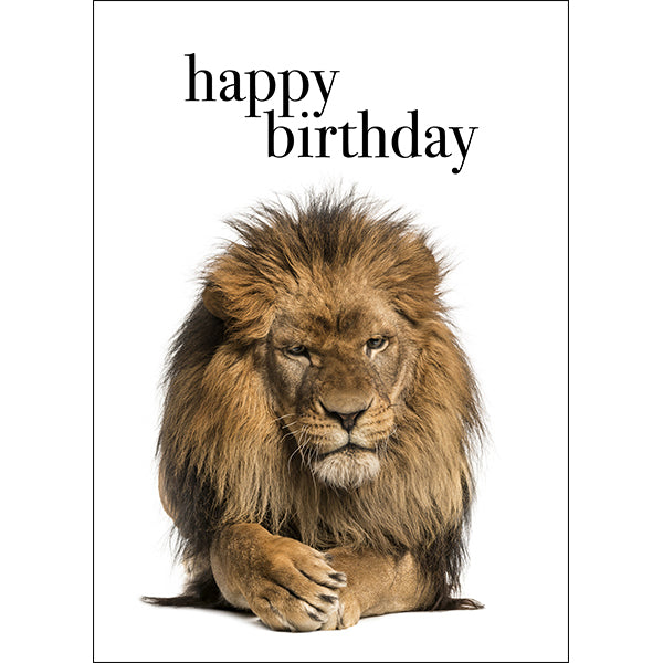 Lion Animal Birthday Card - Happy Birthday to the mane man