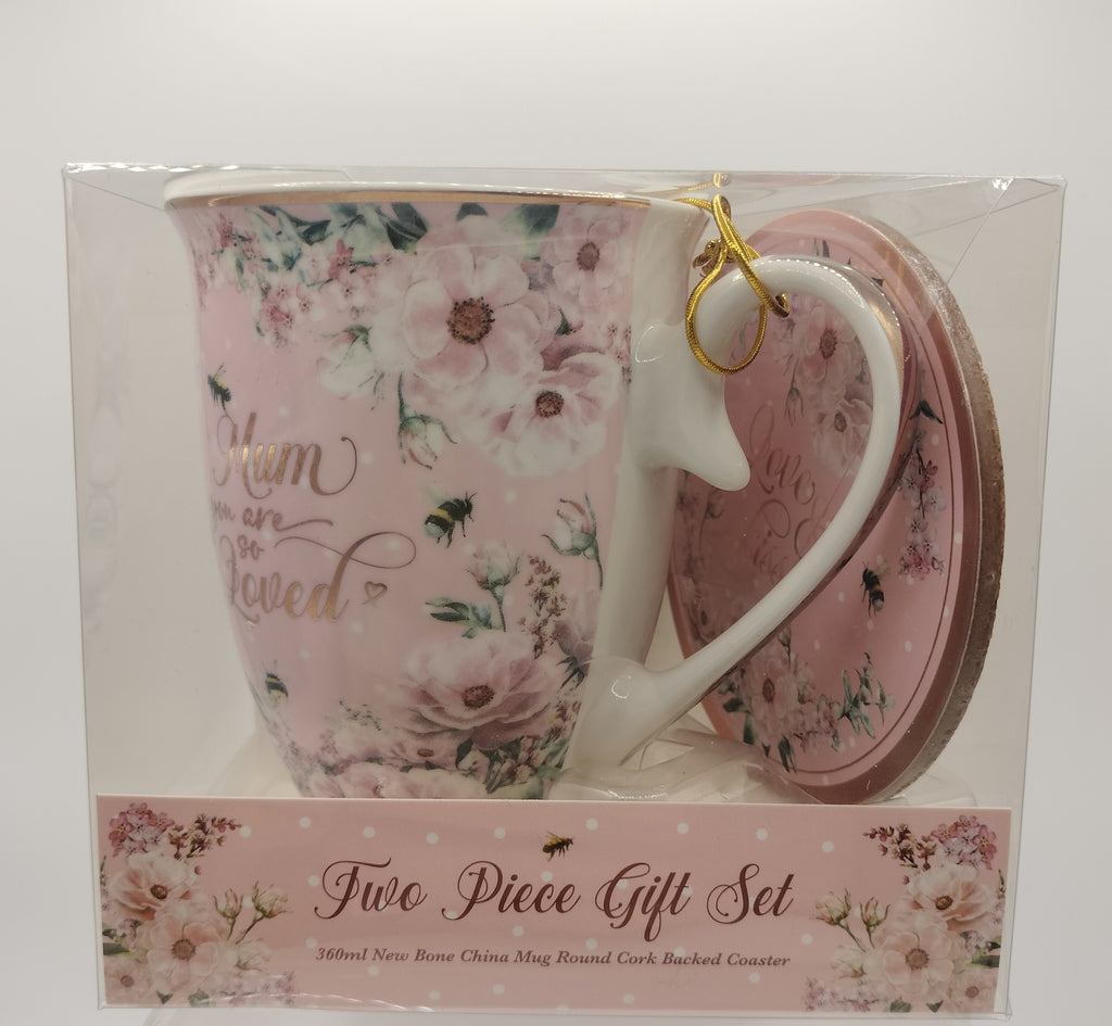 Mum pretty in pink mug set
