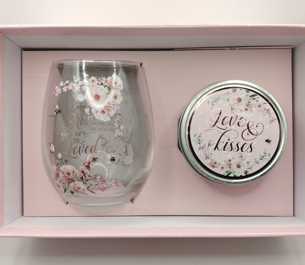 Nan pretty in pink candle stemless set