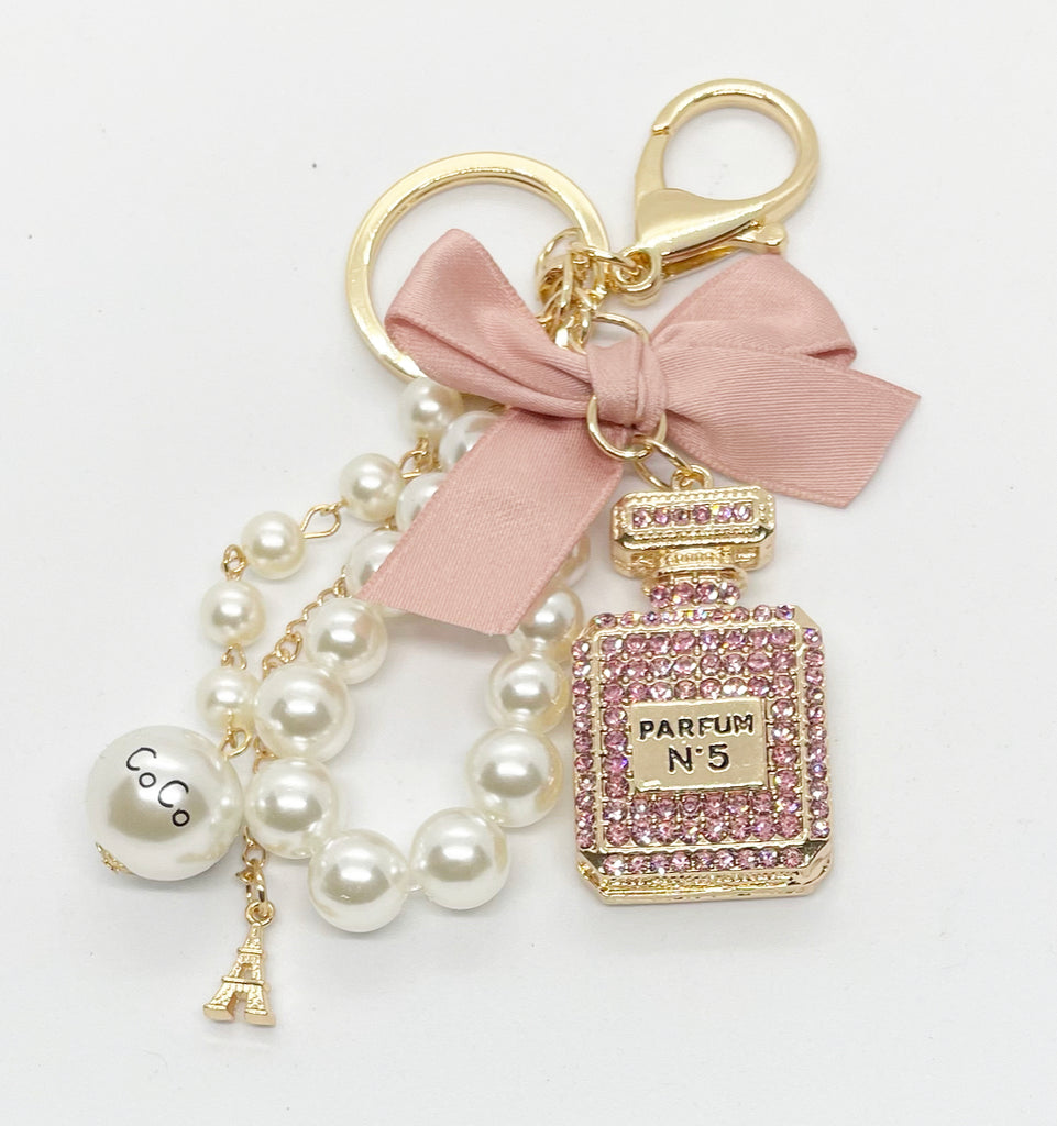 Perfume Bottle Keyring- Pink