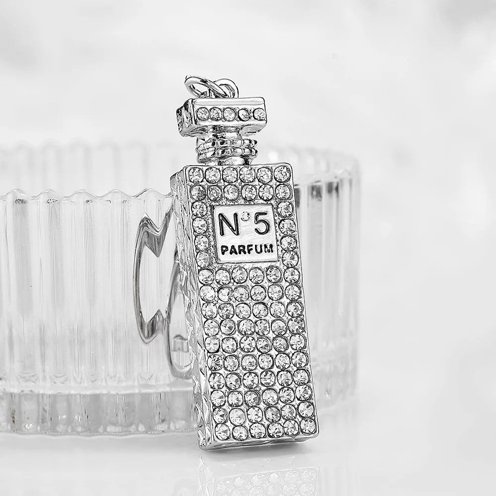 Perfume Bottle No5 Keyring-Clear