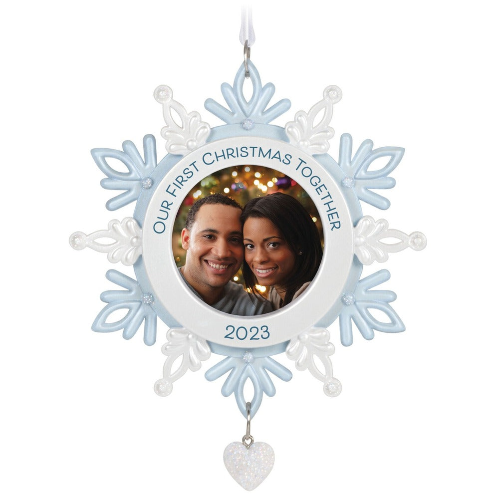 2023 Hallmark Keepsake Ornament Our First Christmas Together Snowflake Photo Frame