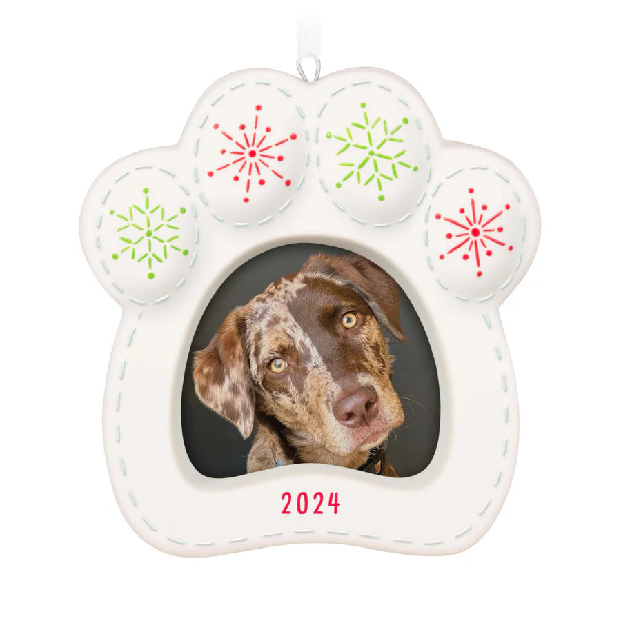 (Pre Order) Hallmark 2024 Keepsake — Happy Dog 2024 Porcelain Photo Frame Ornament