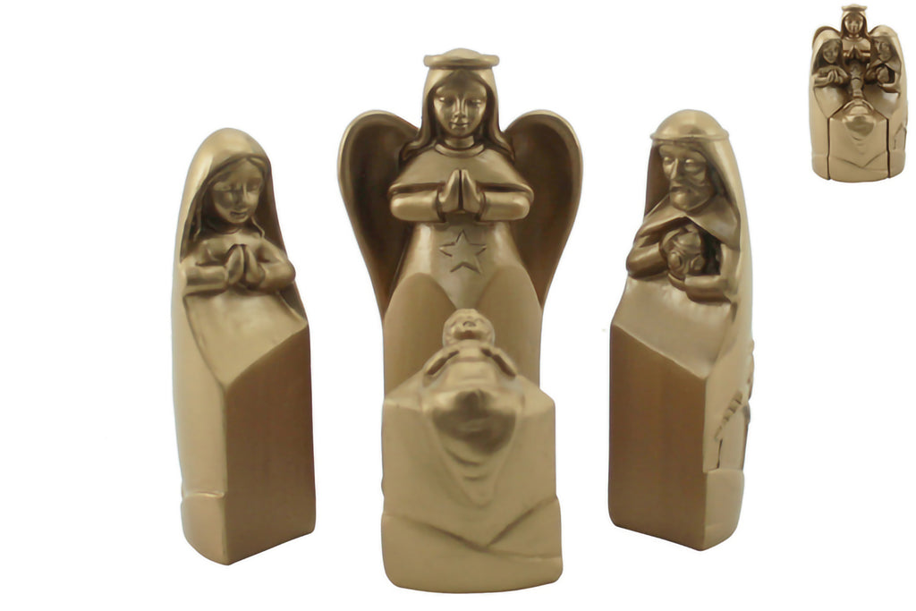 Nativity Scene Set of 4 Gold 7x11cm Home Decor