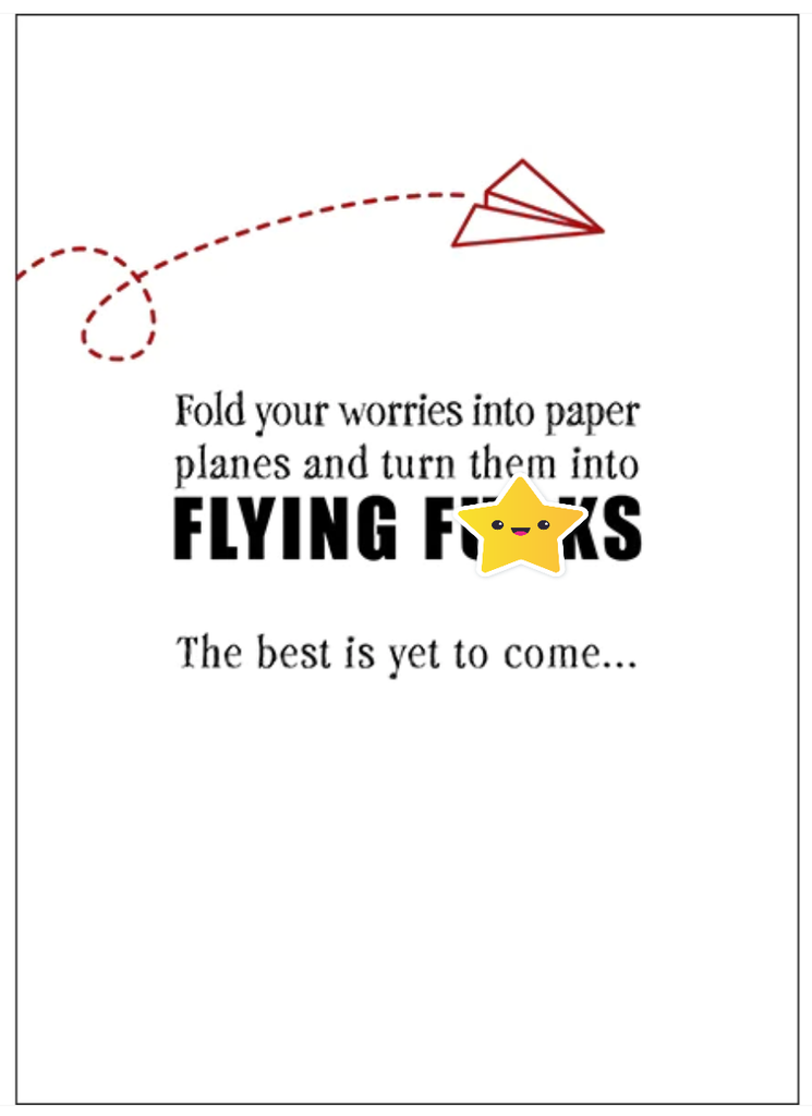FOLD YOUR WORRIES RUDE MOTIVATION CARD