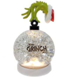 (Pre Order) Grinch Bauble W-S Lnt White LED Water Spinning Ball