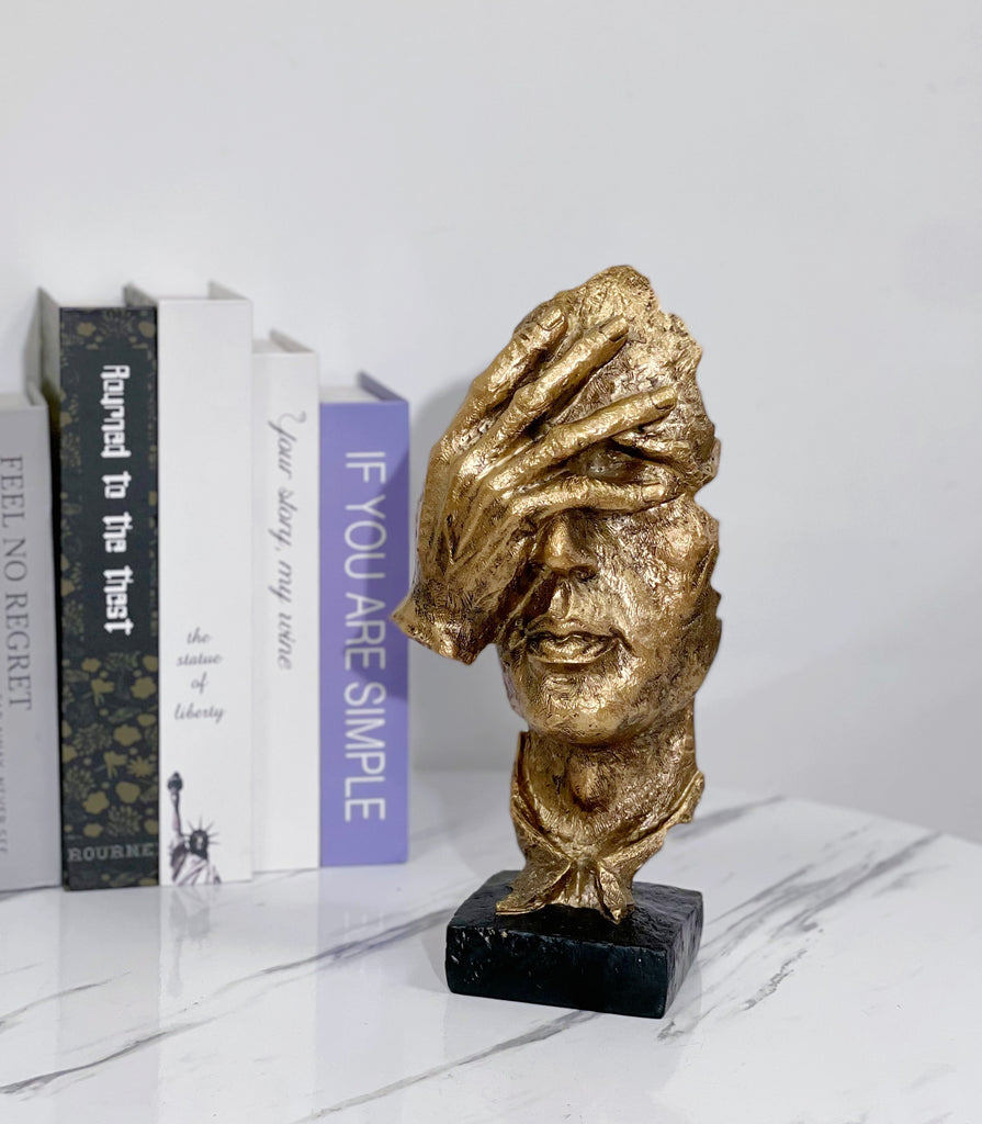 Hand on Face - Gold Home Decor