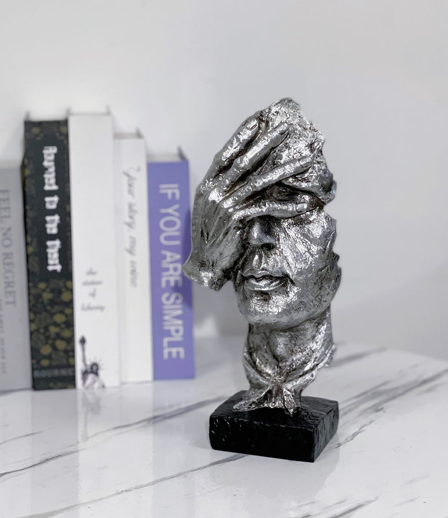 Hand on Face - Silver Home Decor