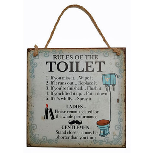Toilet Rules Hanging Sign