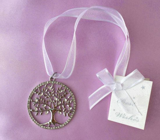 Wedding Bridal Charm, Silver Diamante Life Tree