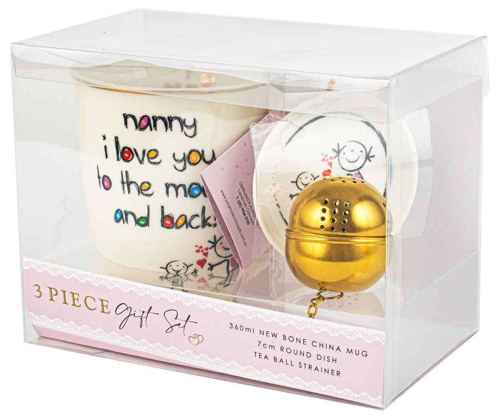 Nanny I Love You To The Moon And Back 3 Piece Gift Set