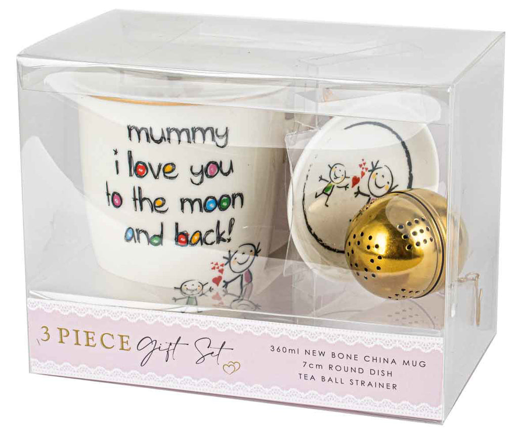 Mummy I Love You To The Moon And Back 3 Piece Gift Set