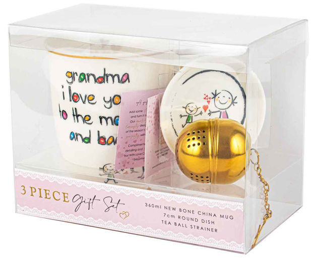 Grandma I Love You To The Moon And Back 3 Piece Gift Set