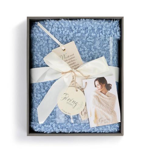 DEMDACO Giving Shawl - Blue with Bookmark Gift Boxed