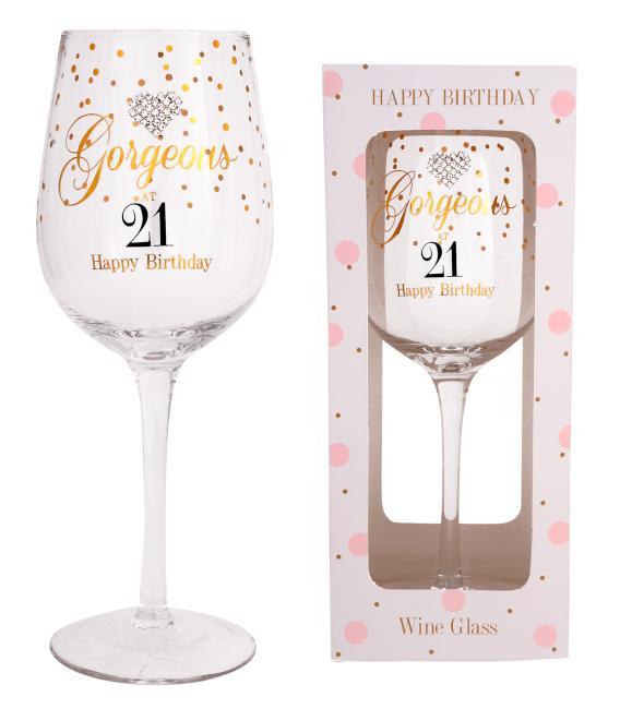 Mad Dots 21st Wine Glass