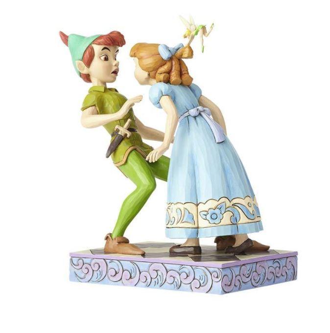 Jim Shore Disney Traditions -Peter Pan, Wendy & Tinkerbell- An Unexpected Kiss