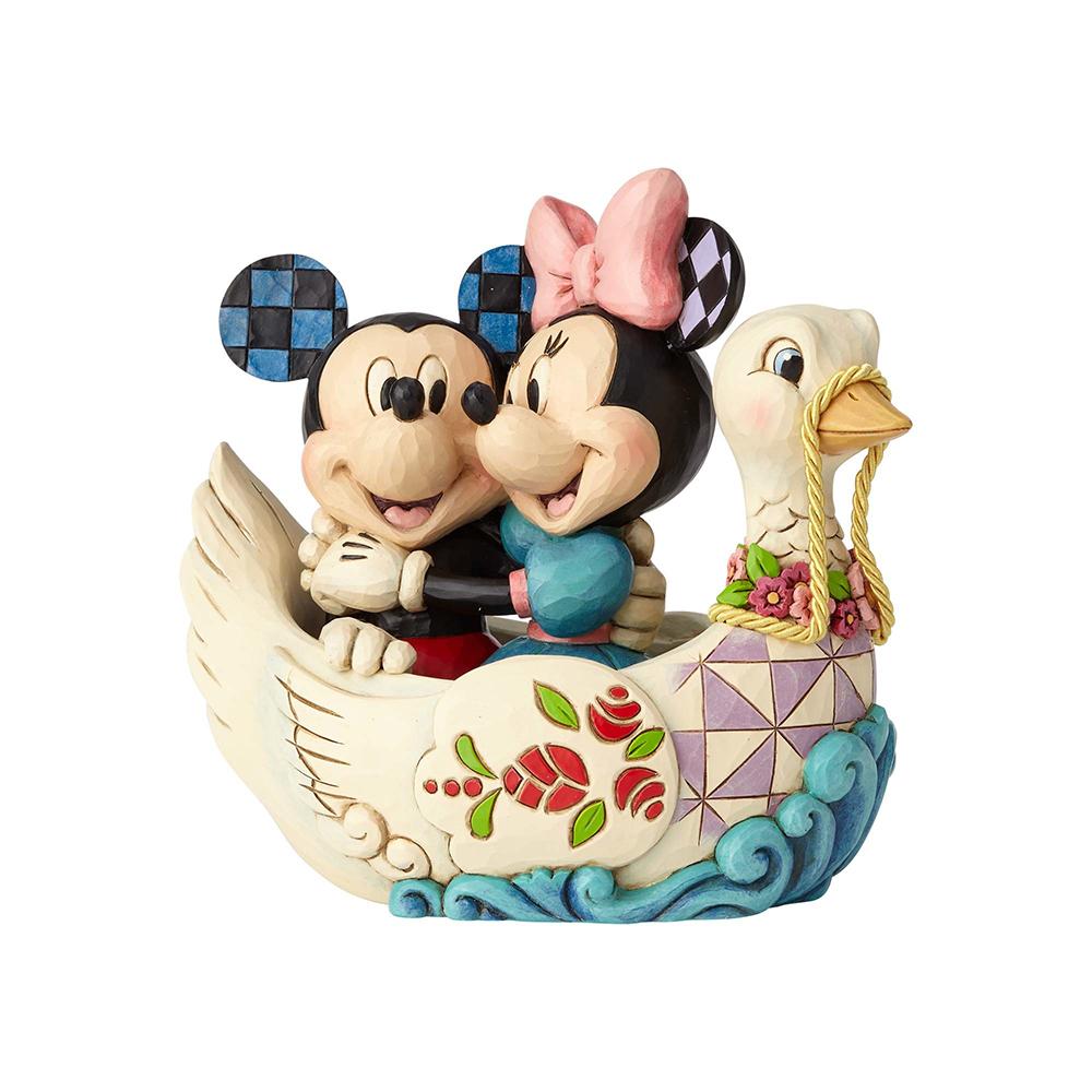 Jim Shore Disney Traditions - Mickey/Minnie in Swan Figurine